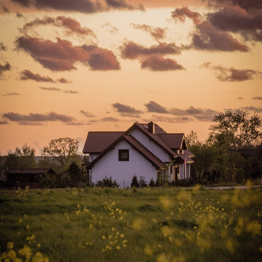 Virginia House in meadow