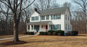 Two-story Virginia colonial home with stairs highlighting accessibility challenges for homeowners facing medical emergencies