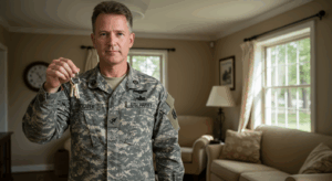 Military service member in uniform - We Buy Houses Virginia helps military families sell homes fast during PCS moves