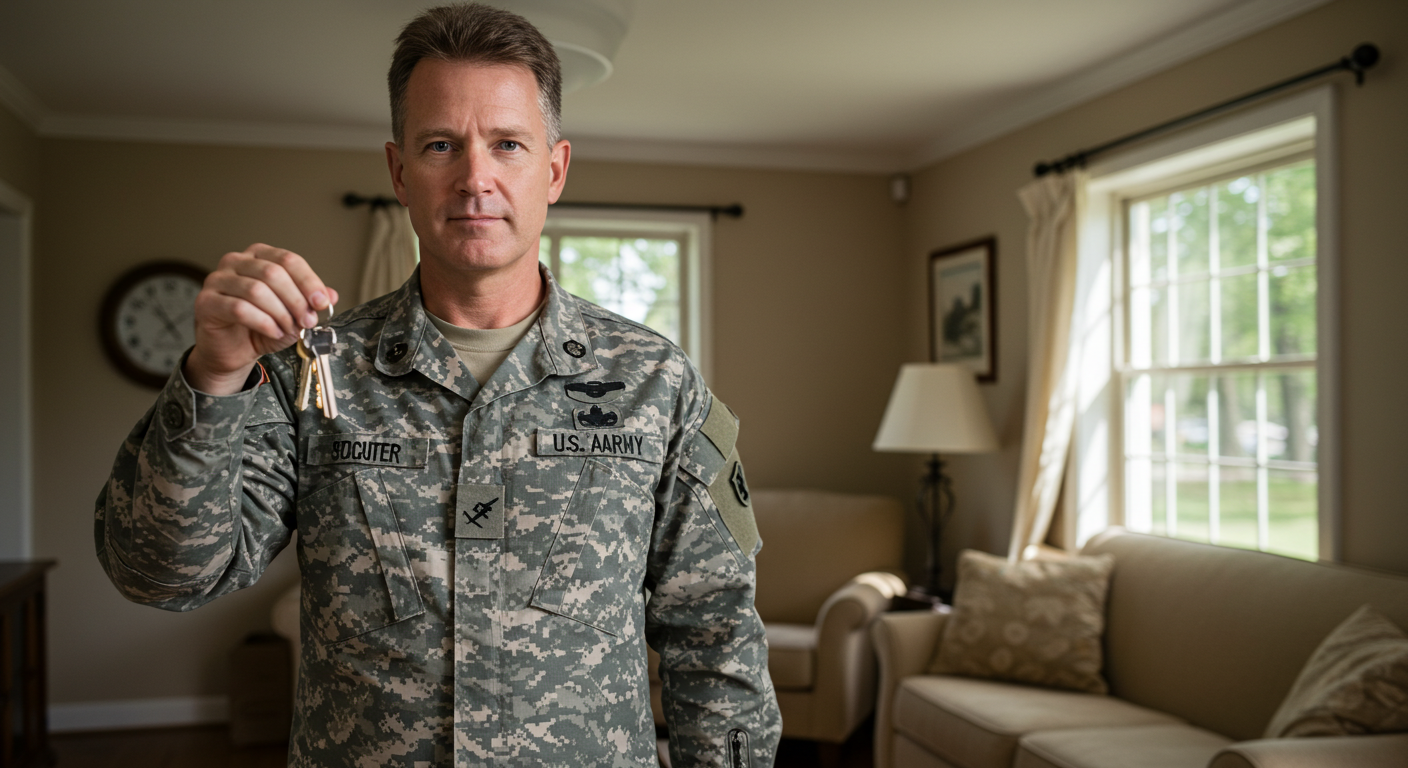 Military service member in uniform - We Buy Houses Virginia helps military families sell homes fast during PCS moves