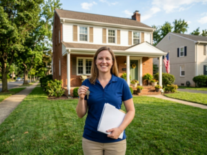 We Buy Houses Virginia in front of a residential home ready for cash sale